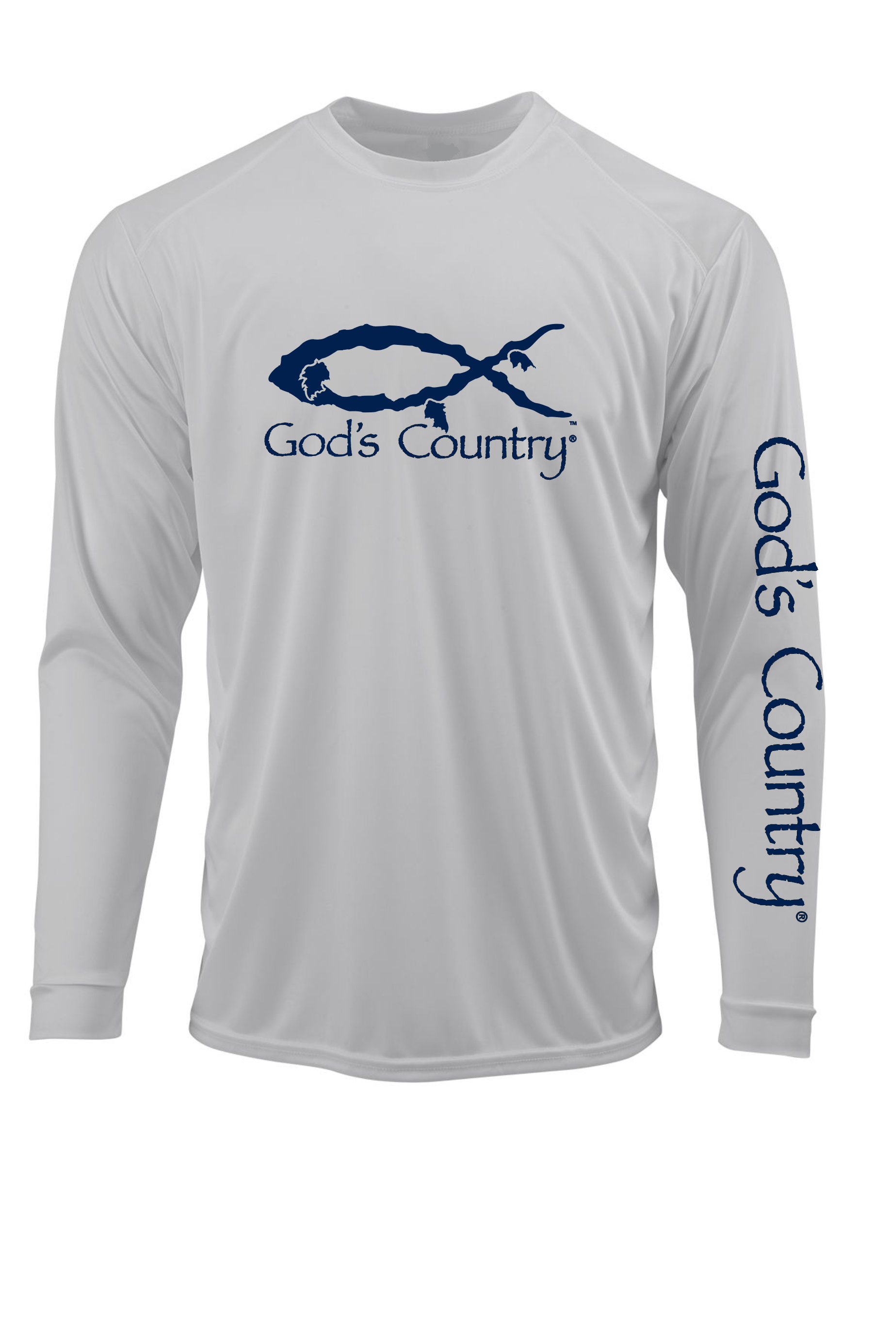 God's Country Fishing Shirt 3XL / Light Gray / Navy